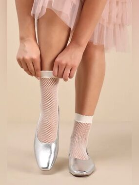 NIB Lulu’s Silver Women’s Ballet Flats Slip Ons - 9